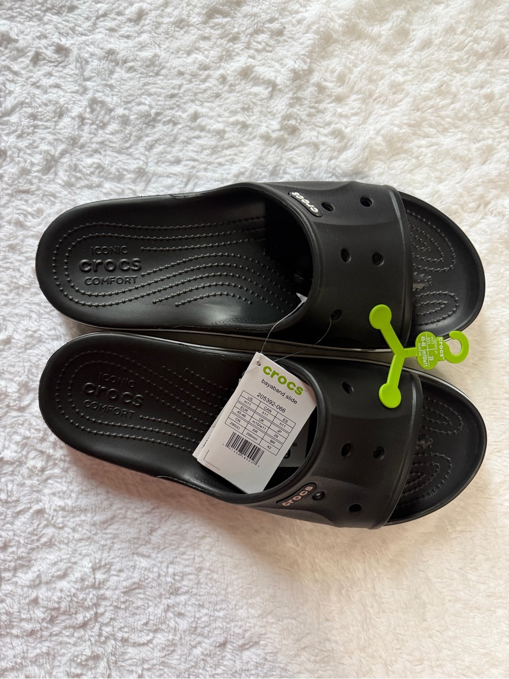 Men Crocs  Black Bayaband Slide Sandals 11